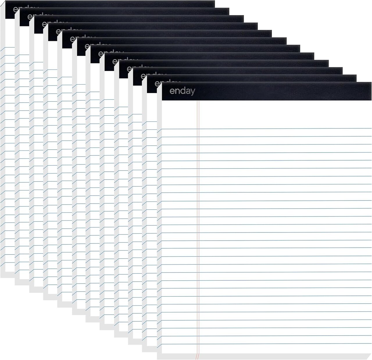Enday Legal Pads 8.5 x 11 Inch, (12 Pack) 50 Sheets per Notepad, Note Pads, Legal Ruled Writing Pad with Perforated Pages